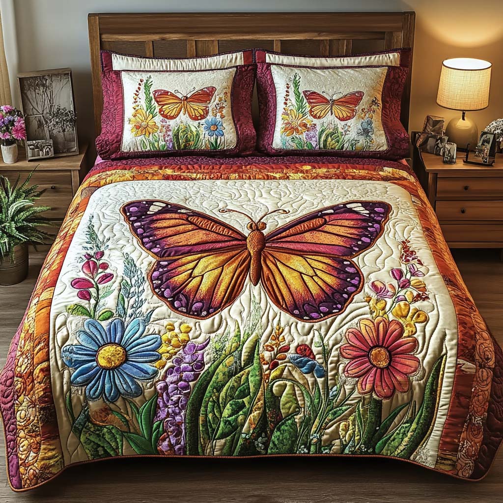 Butterfly Kisses Quilted Bedding Set Duvet Cover Bed Sheet Set Butterfly Themed Birthday Presents