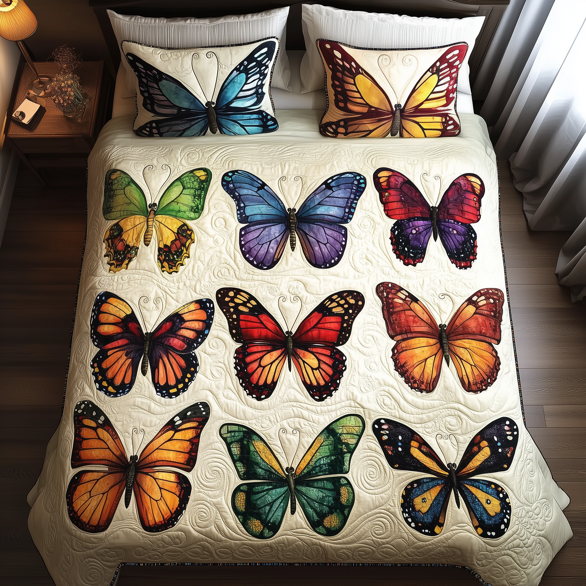 Butterfly Quilted Bedding Set Christmas Bedding Set Top Christmas Gifts 2024 For Butterfly Lovers