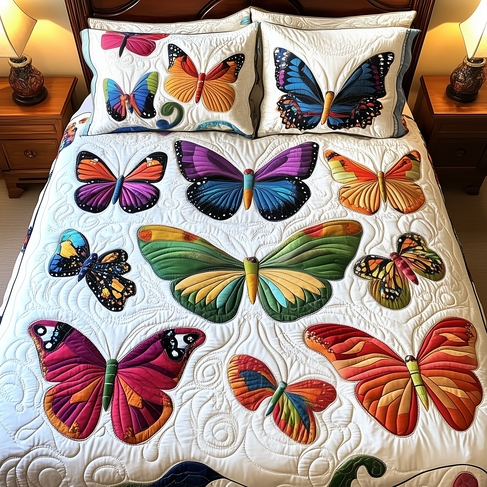 Butterfly Quilted Bedding Set Christmas Bedding Set Unique Christmas Gifts