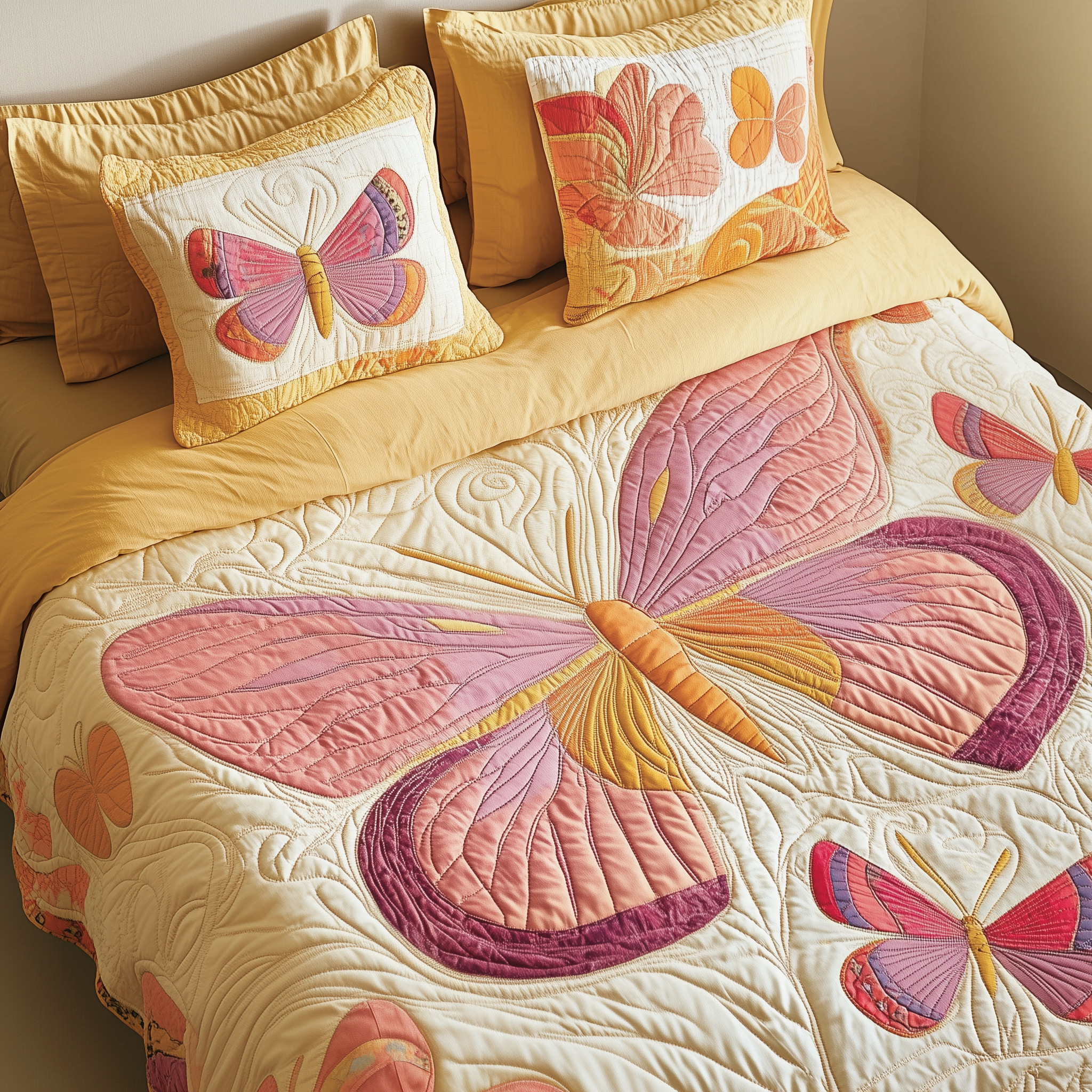 Butterfly Quilted Bedding Set Christmas Bedding Set Unique Christmas Gifts