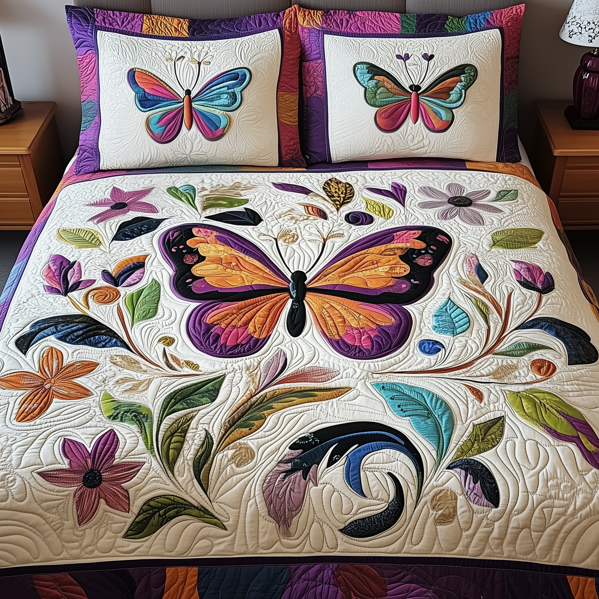 Butterfly Quilted Bedding Set Christmas Bedding Set Unique Christmas Gifts For Her