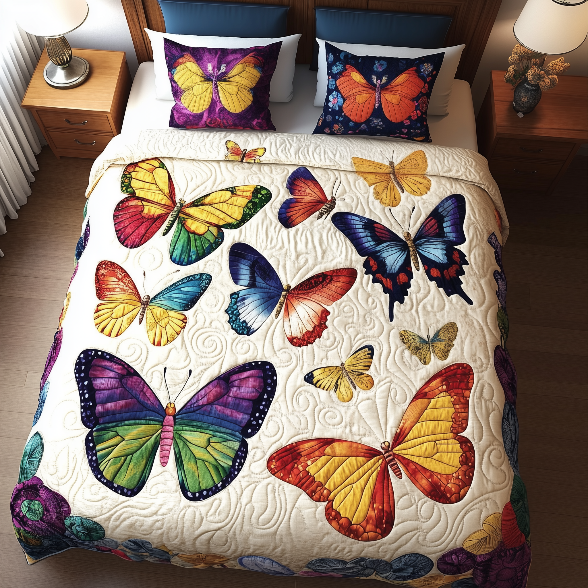 Butterfly Quilted Bedding Set Christmas Bedding Set Unique Christmas Gifts For Mom