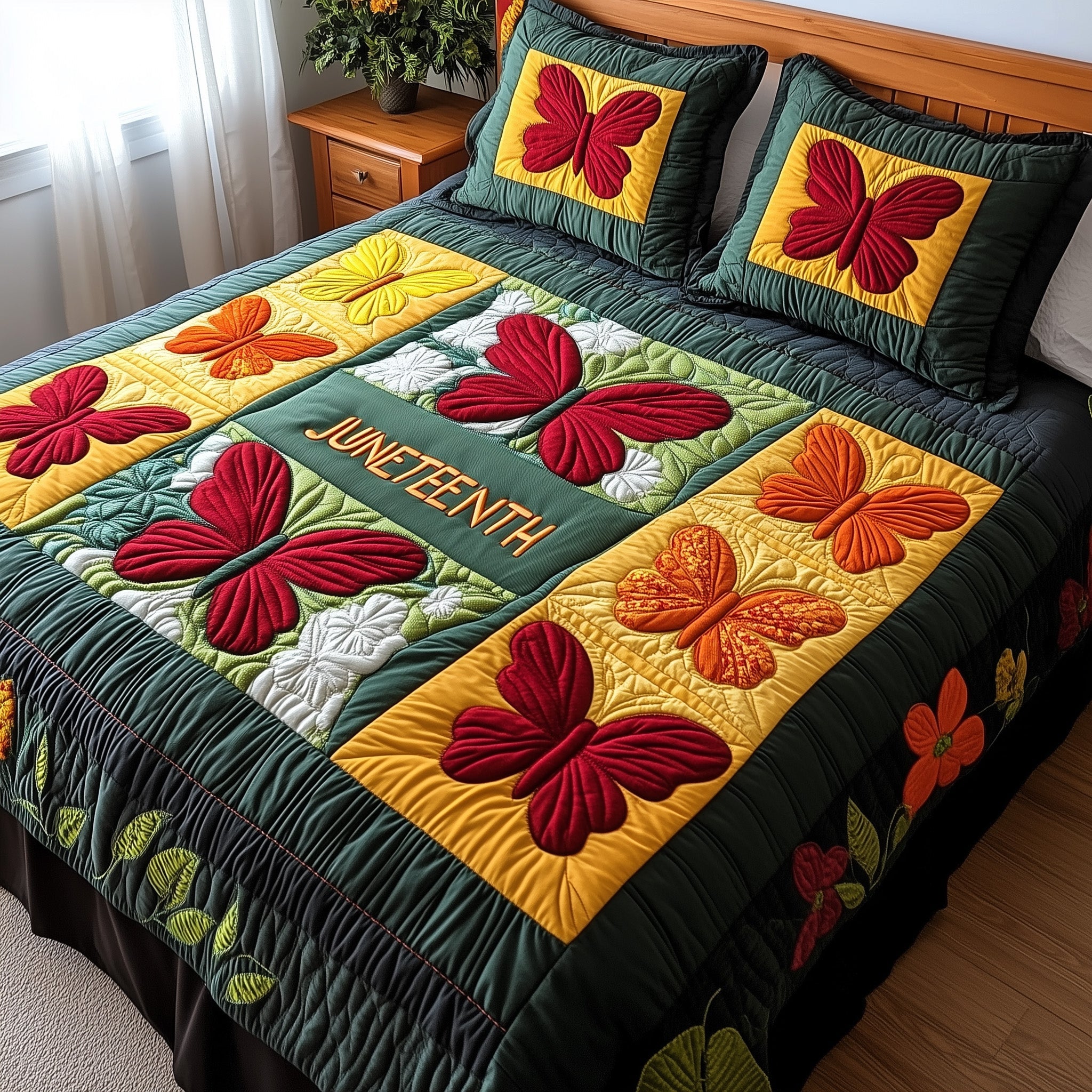 Butterfly Quilted Bedding Set Duvet Cover Bed Sheet Butterfly Gifts For Girlfriend