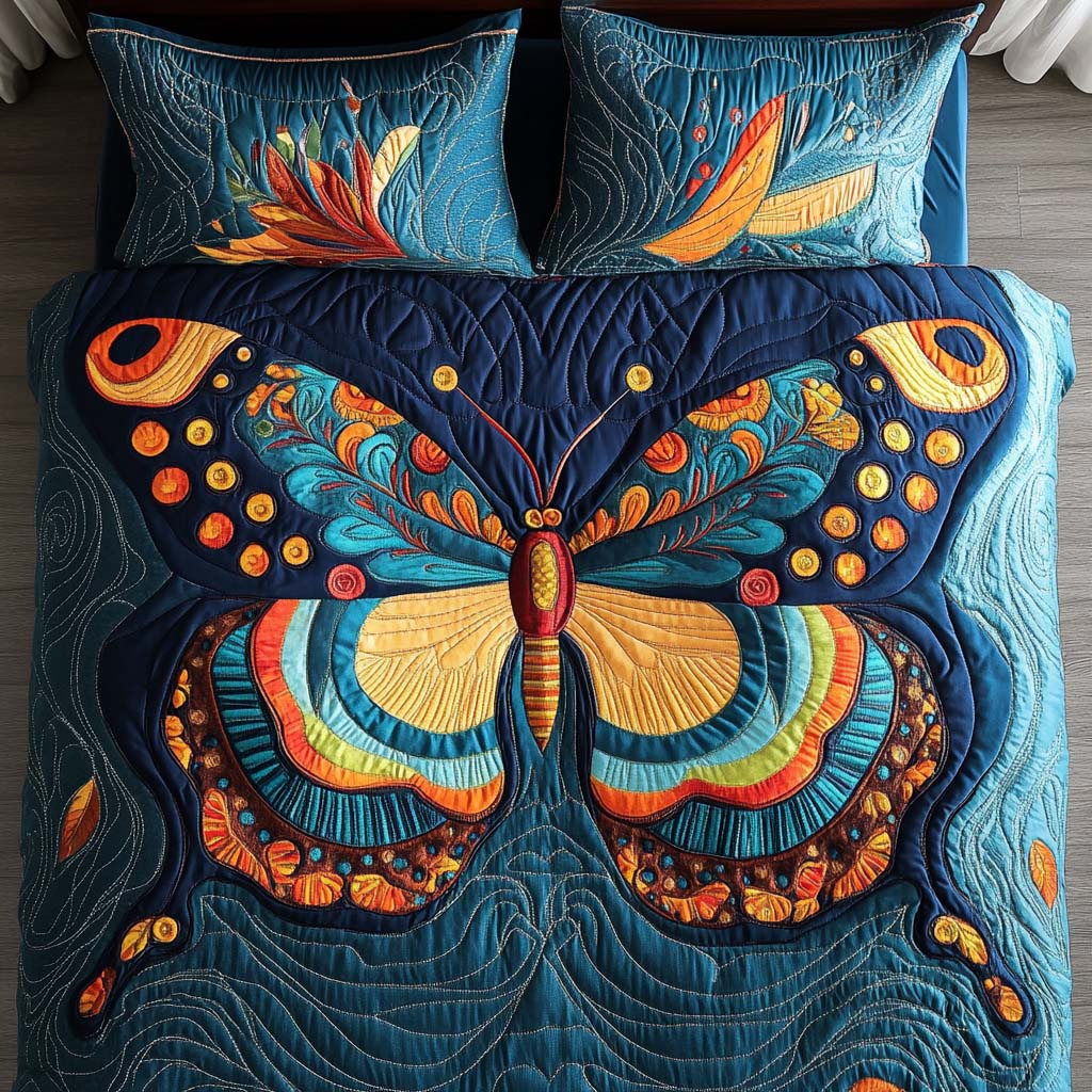 Butterfly Rustic Charm Quilted Bedding Set Best Bed Sheet Set Cute Butterfly Gifts