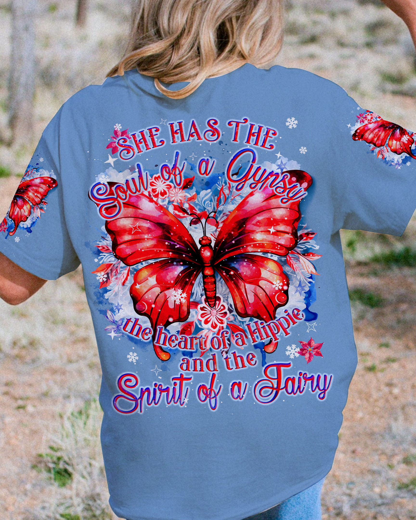 Butterfly Spirit Of A Fairy Christmas T-Shirt Lovely Clothing Xmas Gifts For Butterfly Lovers