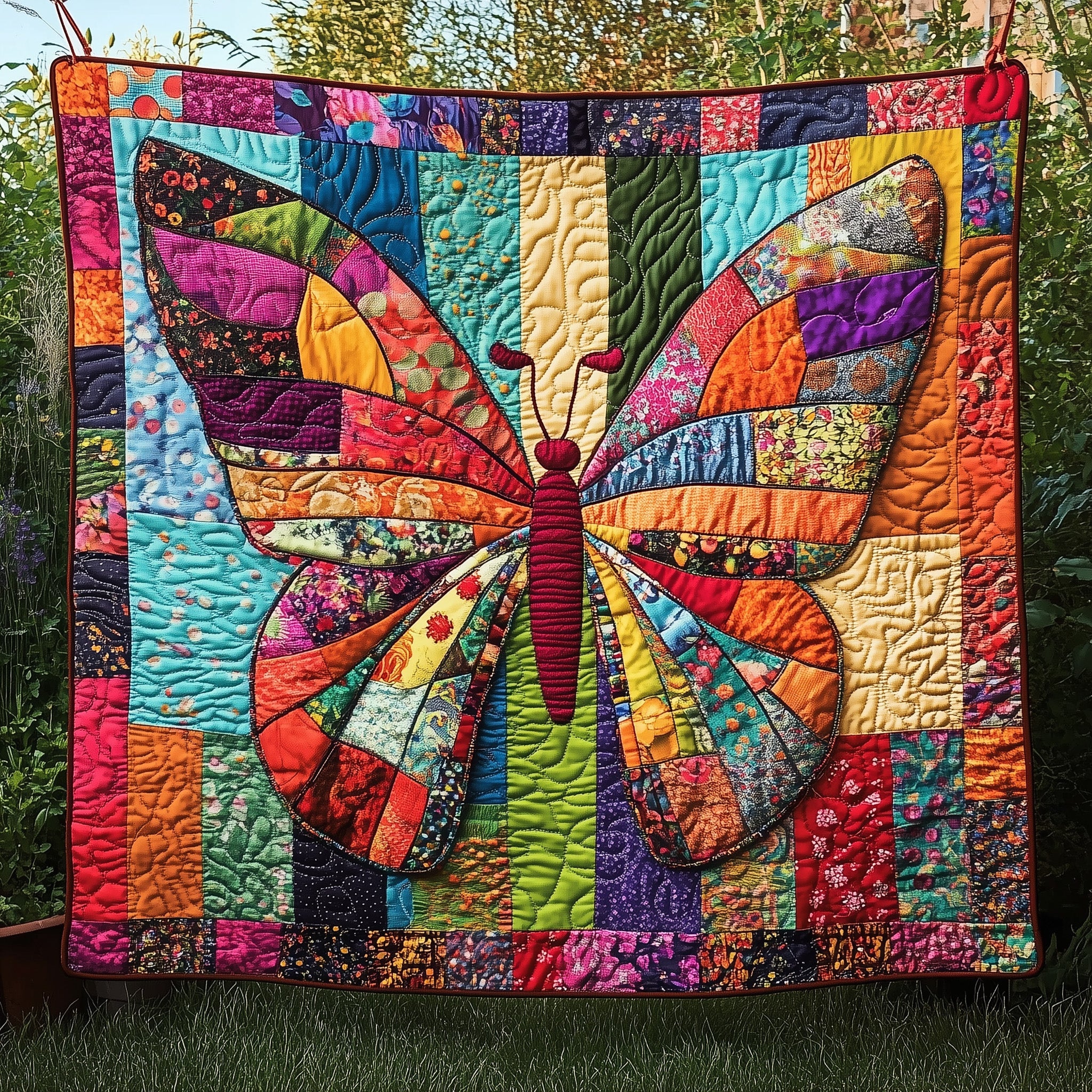 Butterfly Whimsy Quilted Blanket Cute Cozy BlanketPresents For Butterfly Lovers Women
