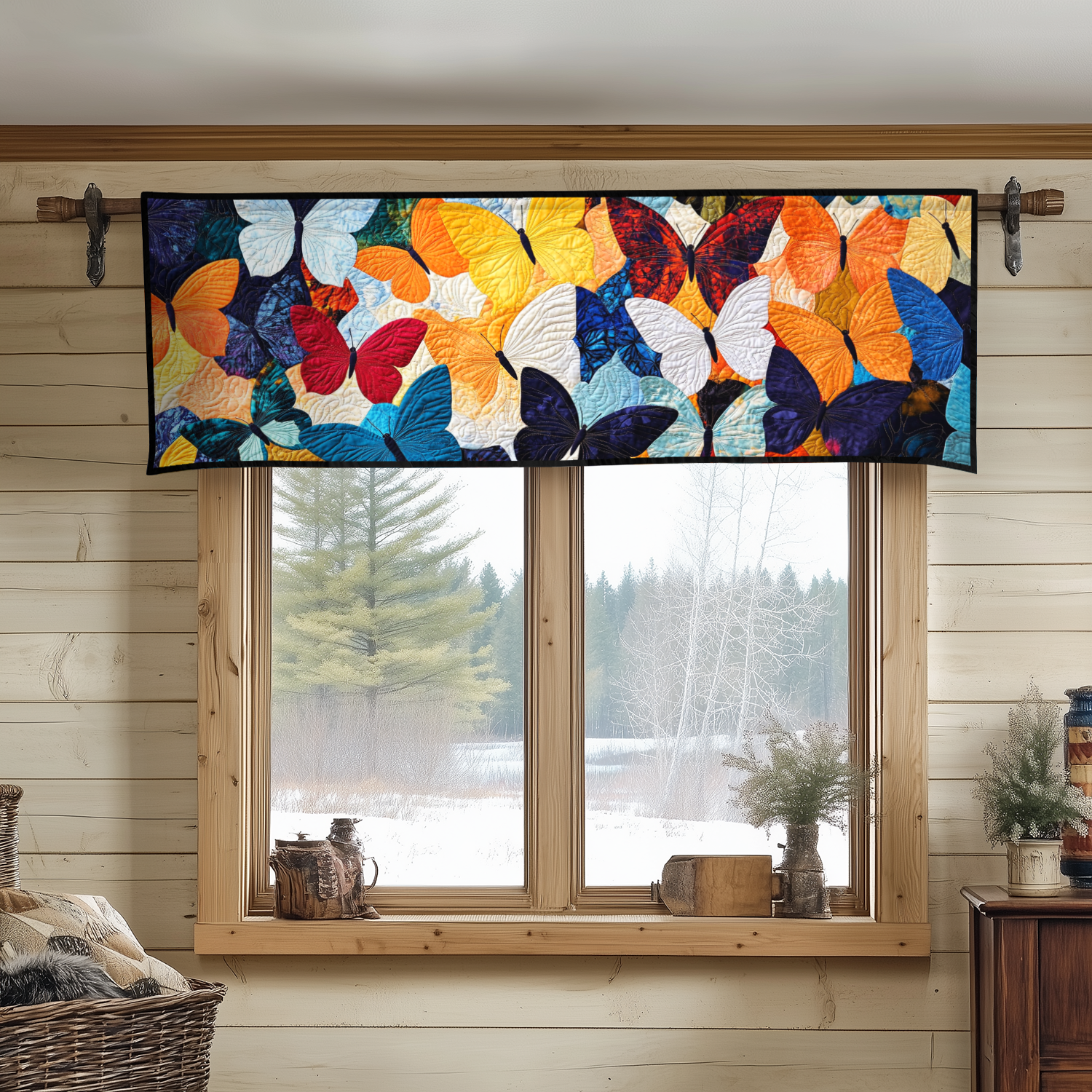 Butterfly Whimsy Quilted Valance Modern Holiday Decor Butterfly Gift Ideas For Her