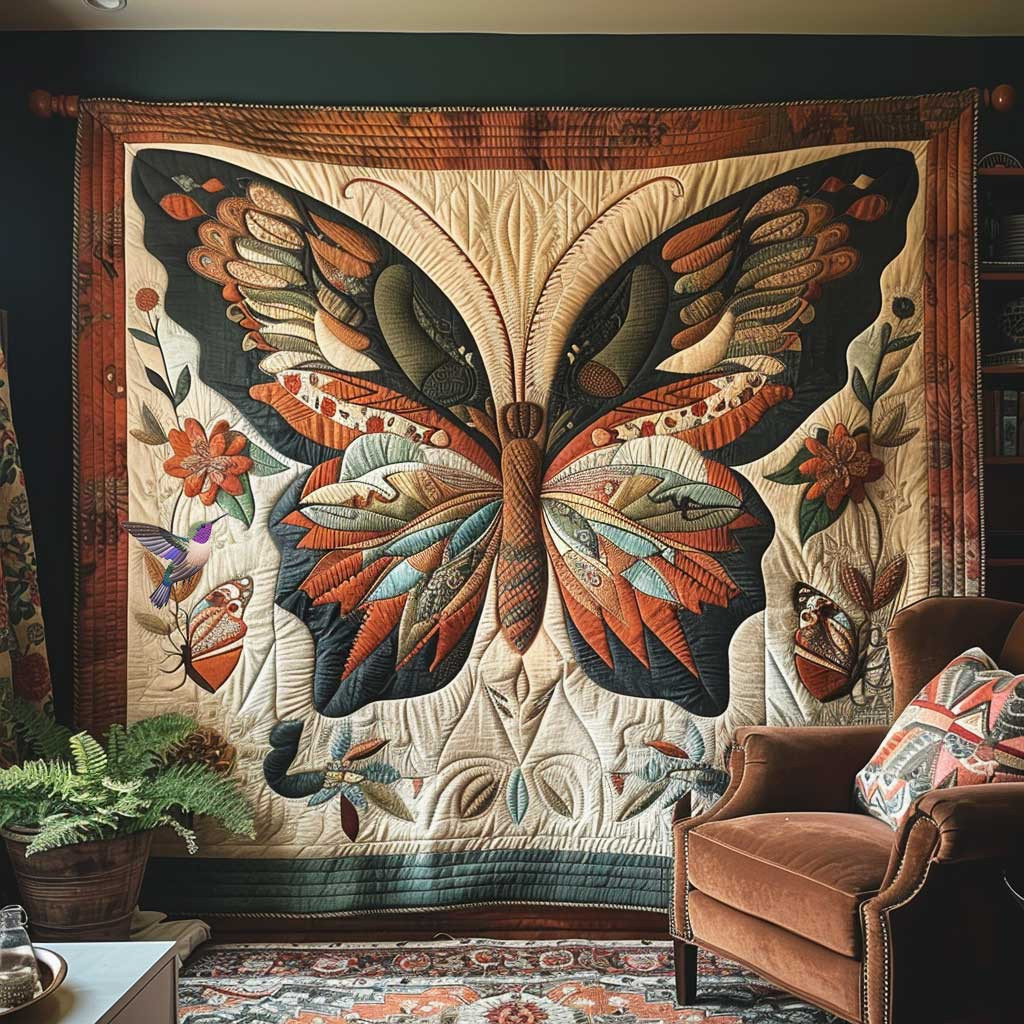 Butterfly Wings Holiday Christmas Quilt Blanket Grandma And Grandpa Christmas Gifts