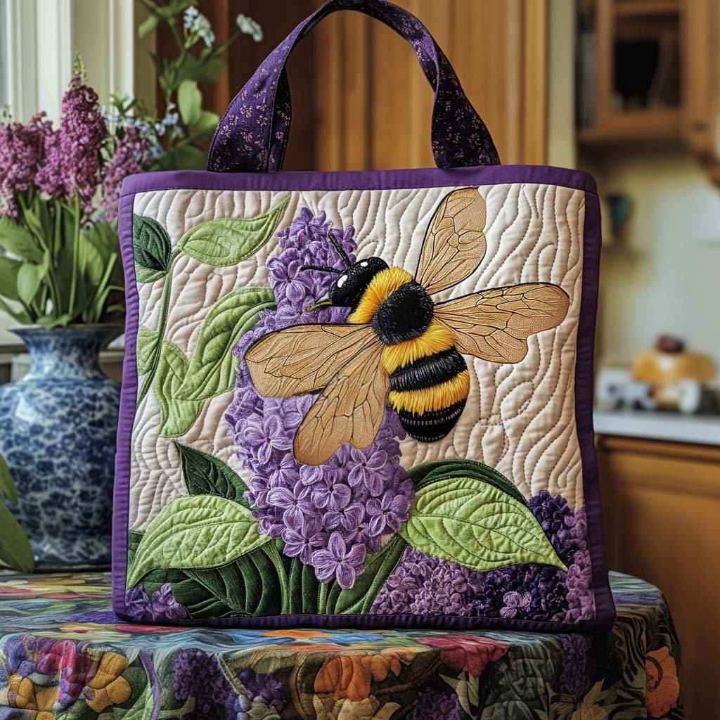 Buzz Bliss Quilted Tote Bag Gifts With Bee Theme