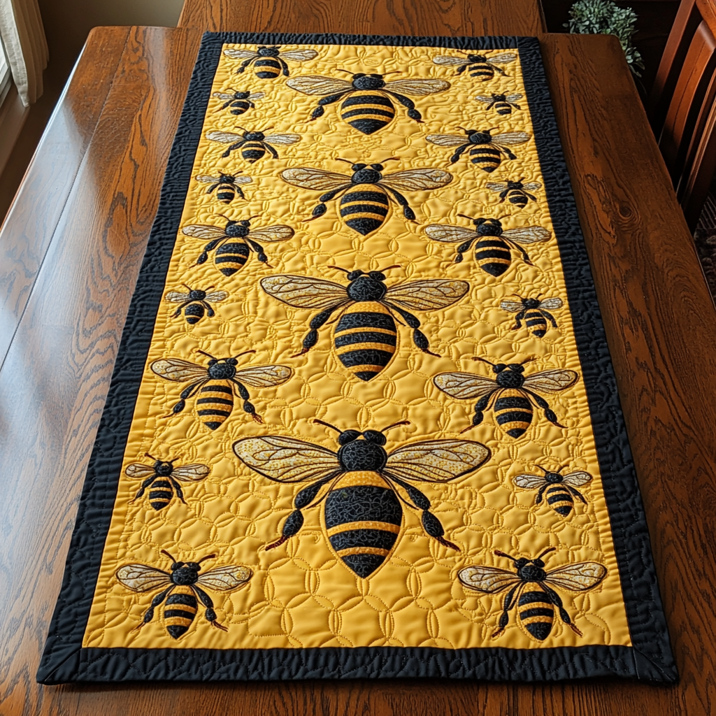 Buzzing Beauty Quilted Table Runner Holiday Table Runner Good Gifts For Mom Birthday