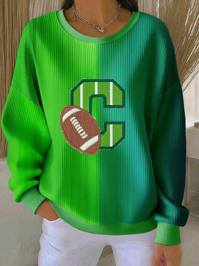 C Letter Football Themed Sweatshirt Game Day Football Apparel Unique Gifts For Mother