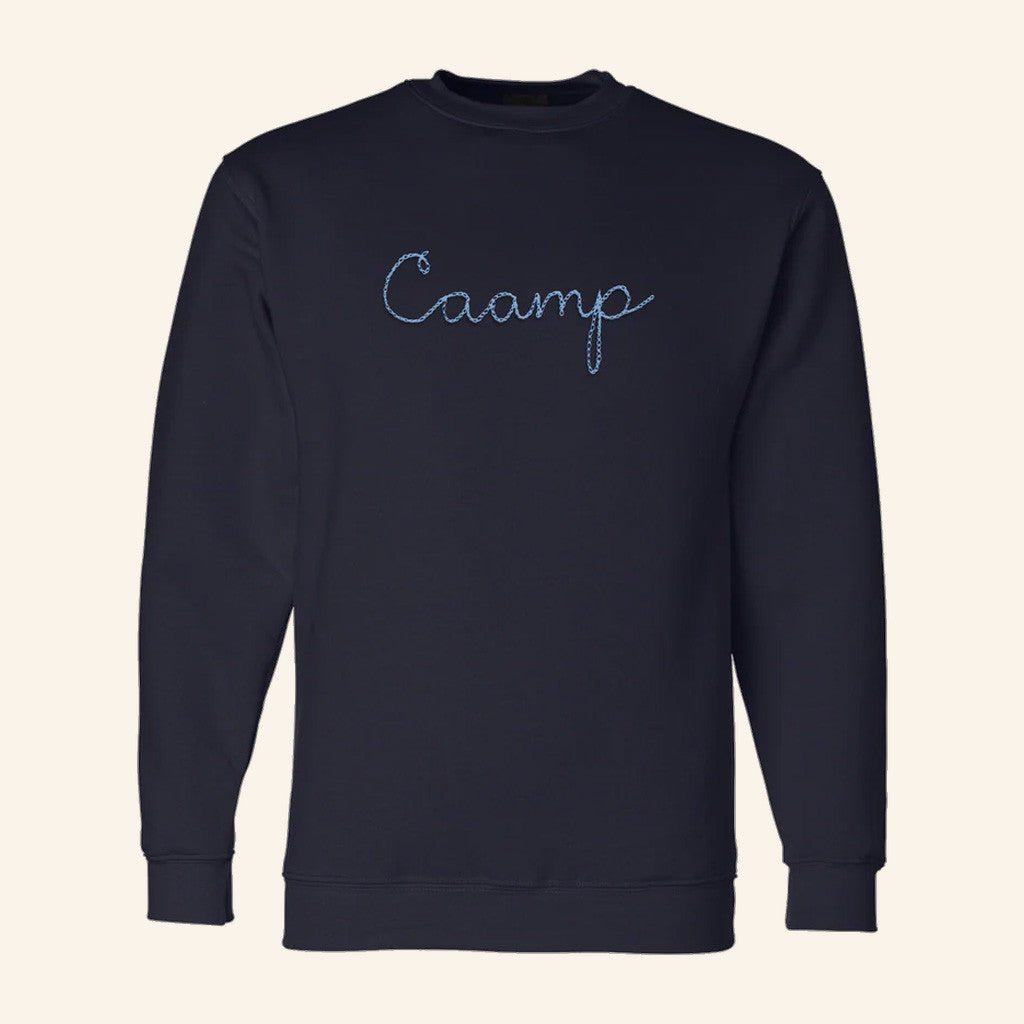 Caamp Merch Chain Stitch Crewneck Sweatshirt Navy Gift Ideas For Him Caamp Merch Chain Stitch Crewneck Sweatshirt Navy Gift Ideas For Him