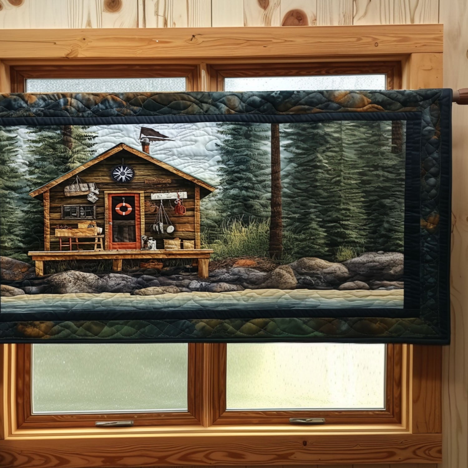 Cabin Comfort Quilted Valance Entry Way Ideas Good Gifts For Fishermen