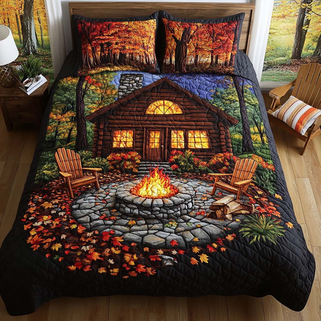 Cabin Dreams Quilted Bedding Set Bedroom Decorations Gift For Mid Autumn Festival