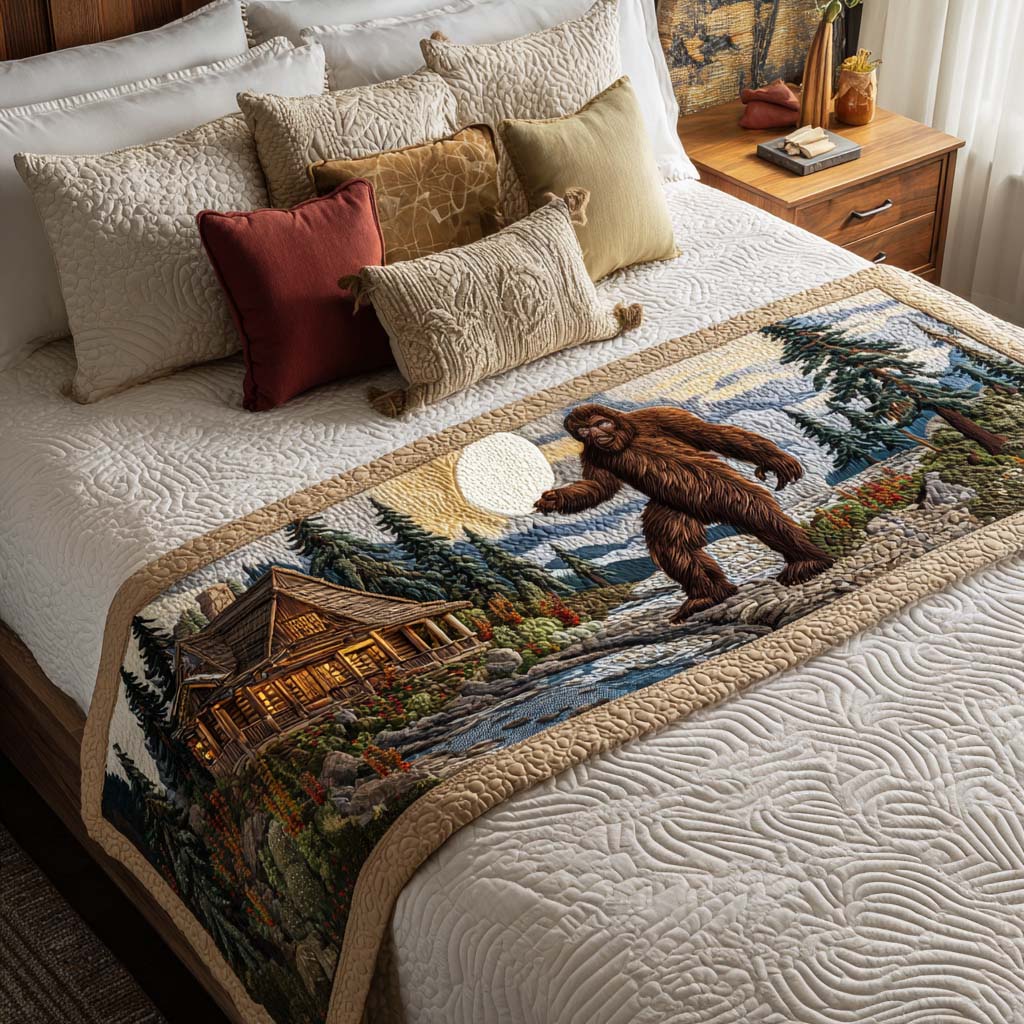 Cabin Lodge Spirit Quilted Bed Runner Bedroom Decorations Gifts For Forest Lovers