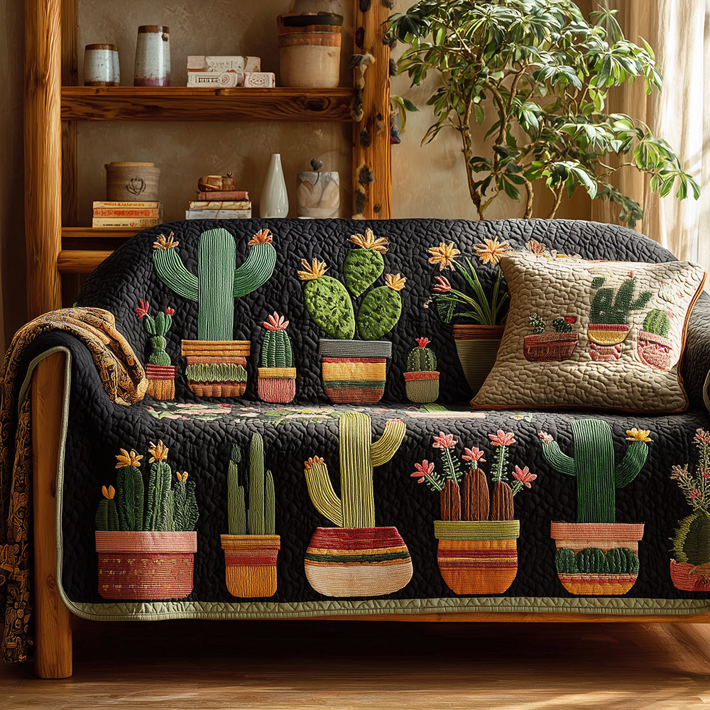 Cactus Bloom Trail Quilted Sofa Cover Holiday Living Decorations Good Gifts For Mom