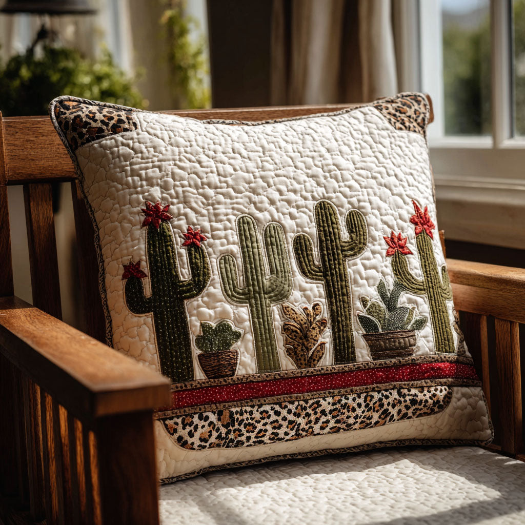 Cactus Cutie Quilted Pillow Case Throw Pillow Case Covers Cactus Related Gifts