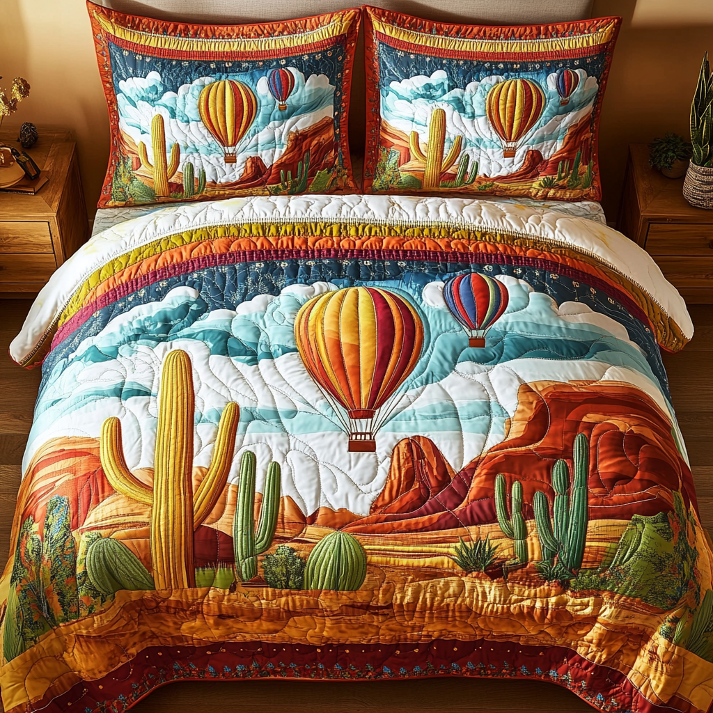 Cactus Dream Quilted Bedding Set Best Comforter Sets Best Cactus Related Gifts