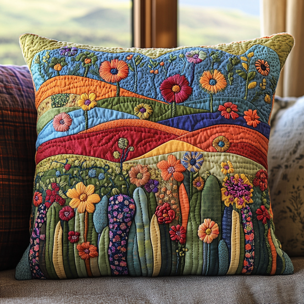 Cactus Field Quilted Pillow Case Home Decor Pillow Covers Cactus Birthday Gift