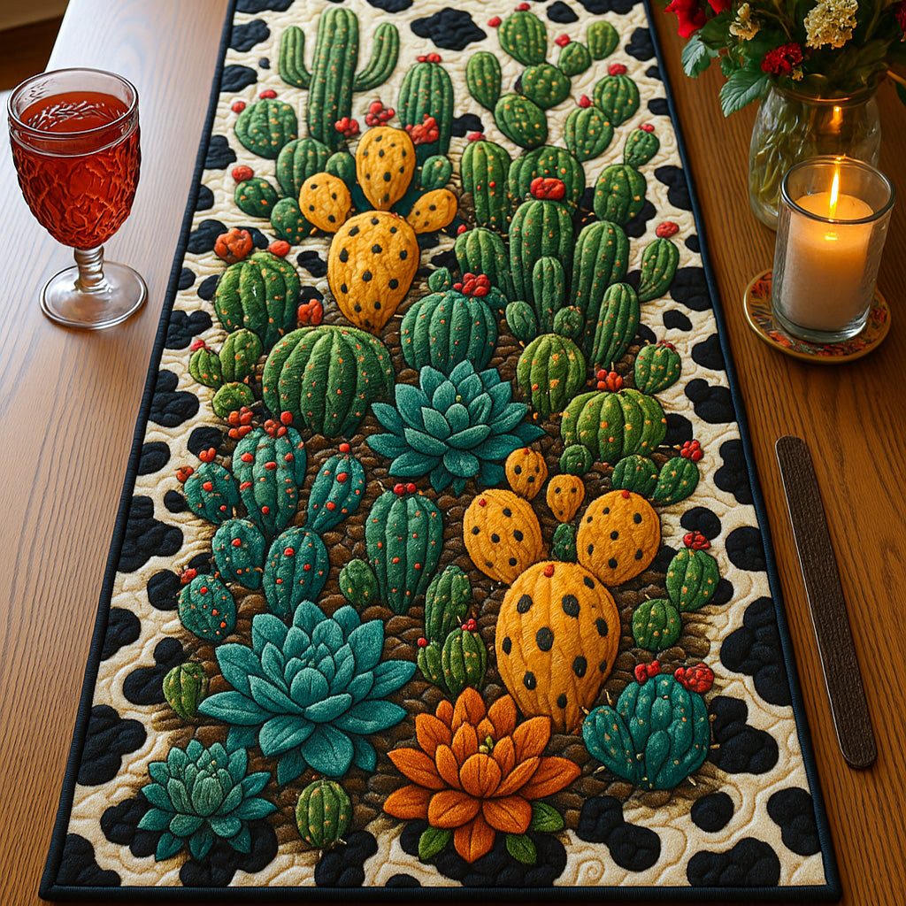 Cactus Garden Quilted Table Runner Dining Table Decor Ideas Cactus Theme Gifts