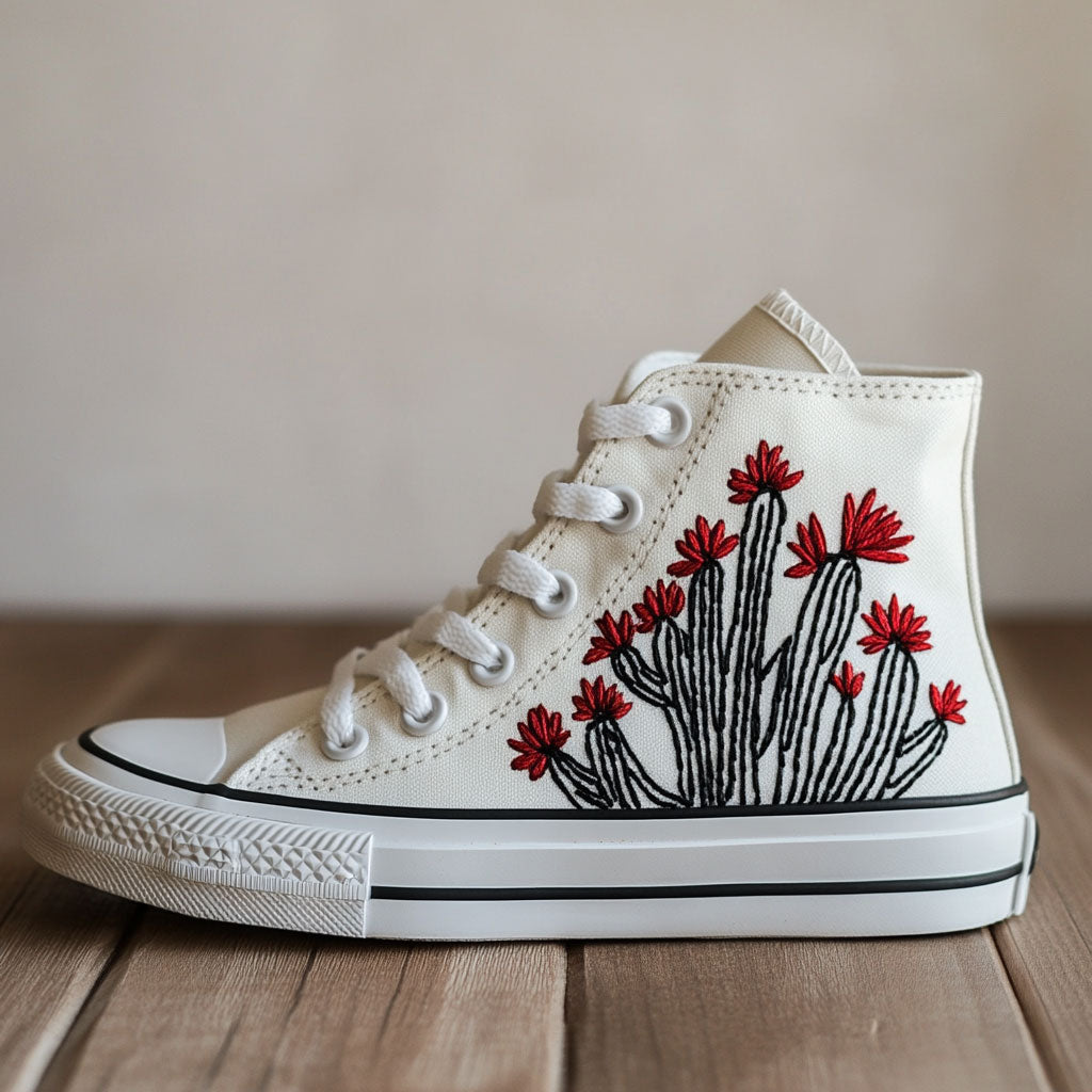 Cactus Glow Canvas High Tops Festival Merch Outfit