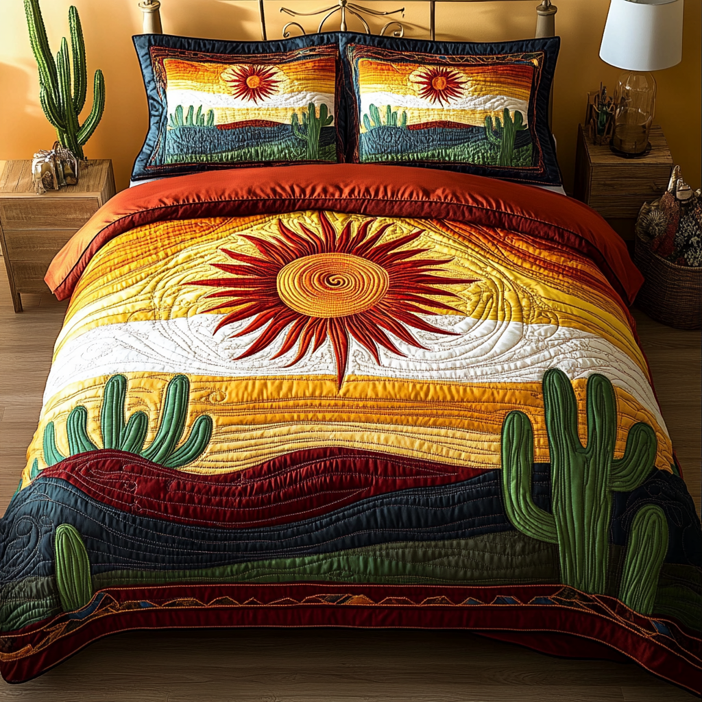 Cactus Haven Quilted Bedding Set Bedroom Decor Ideas Cactus Birthday Gift