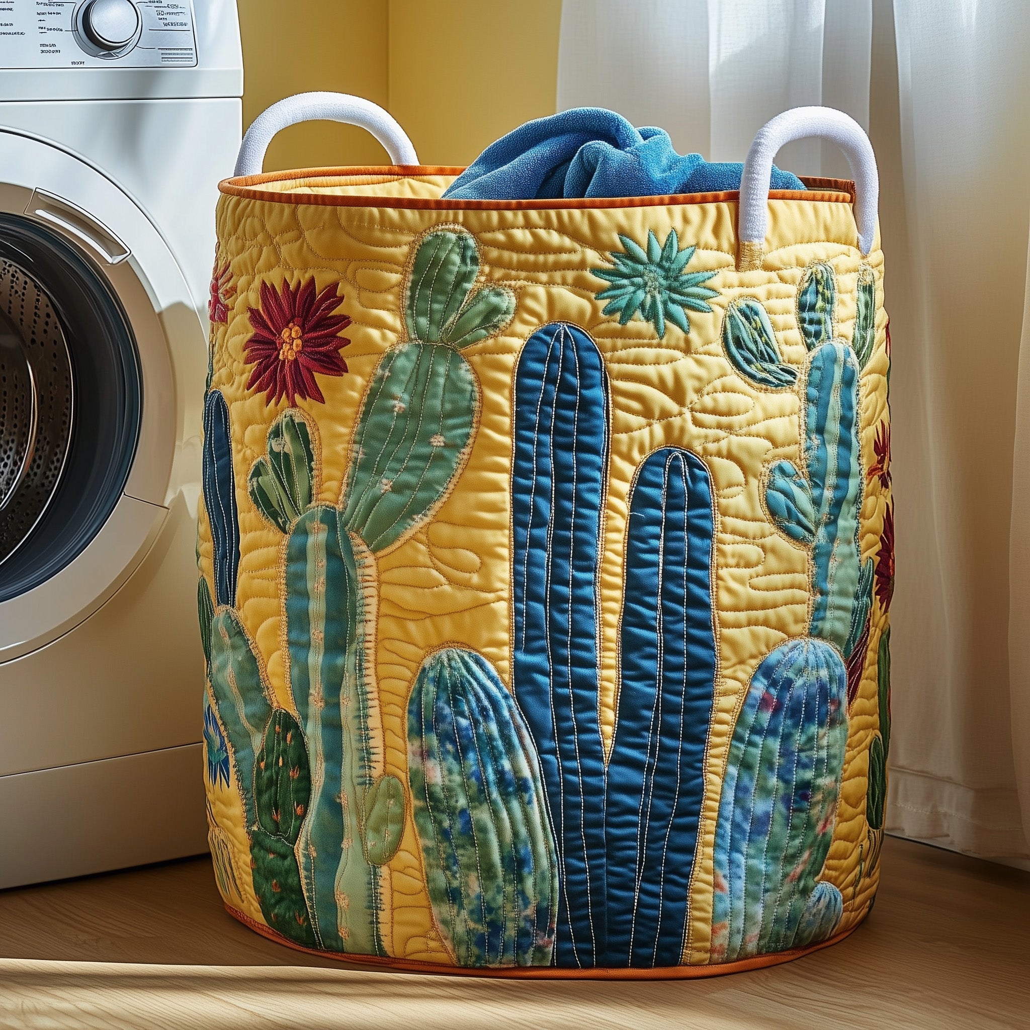 Cactus Haven Quilted Laundry Basket Lovely Cactus Present For Cactus Lovers