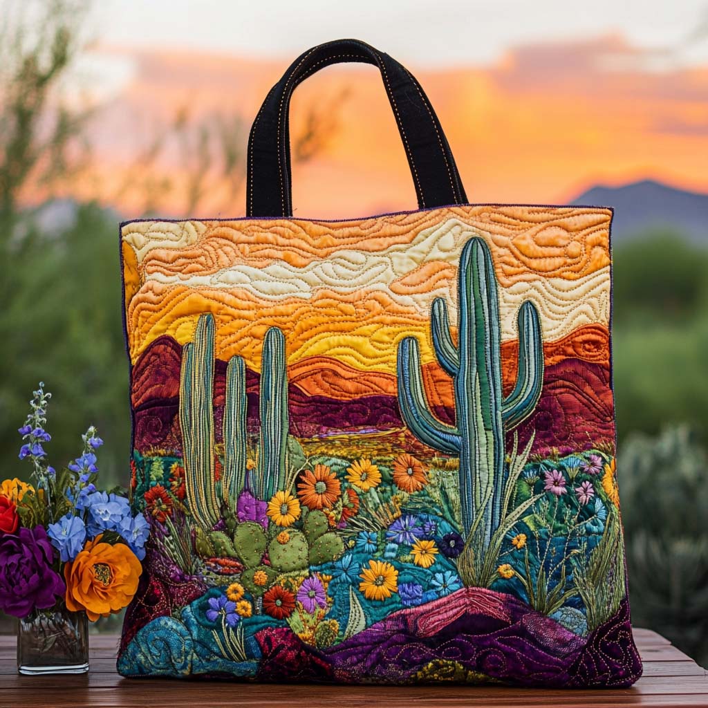 Cactus Heartland Quilted Tote Bag Cactus Gifts For Her