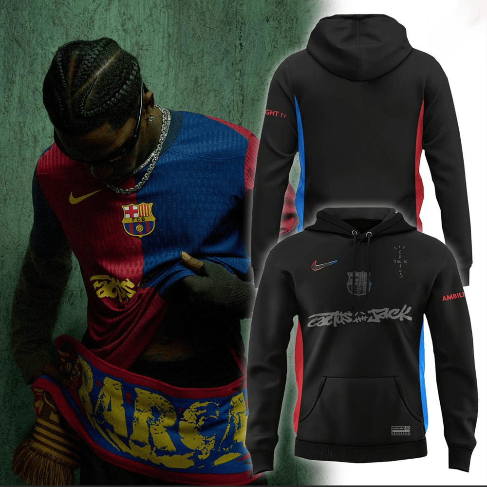 Cactus Jack Barcelona FC 2025 Hoodie Lover Music Lover Gift Ideas For Him