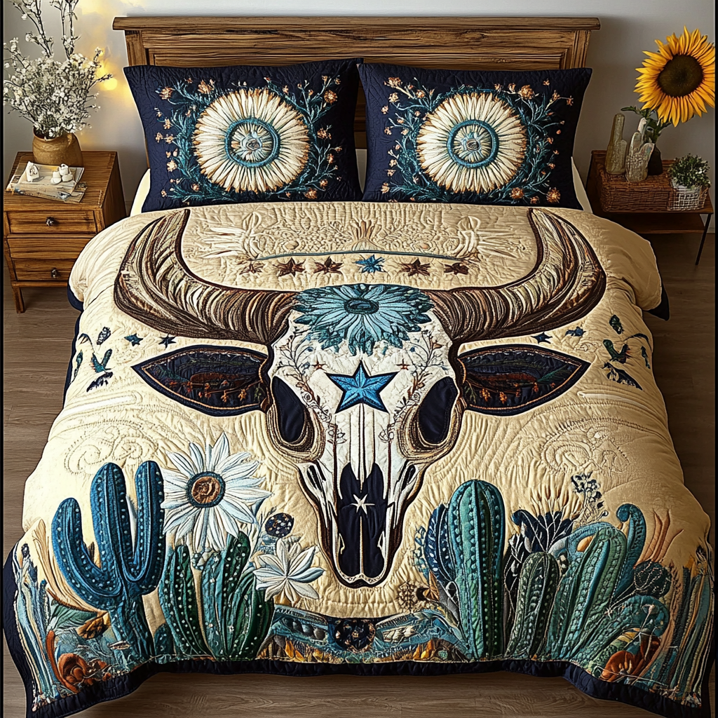 Cactus Love Quilted Bedding Set Bed Decorations Gift For Cactus Lover