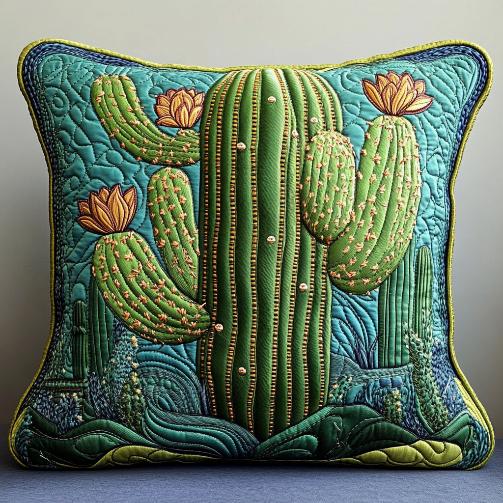 Cactus Mirage Quilted Pillow Case Best Throw Pillow Covers Cactus Birthday Gift