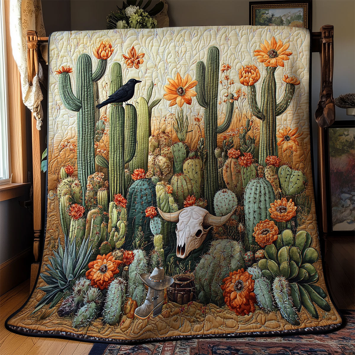 Cactus Quilt Blanket Best Throw Blanket Great Mother's Day Gifts For Mom