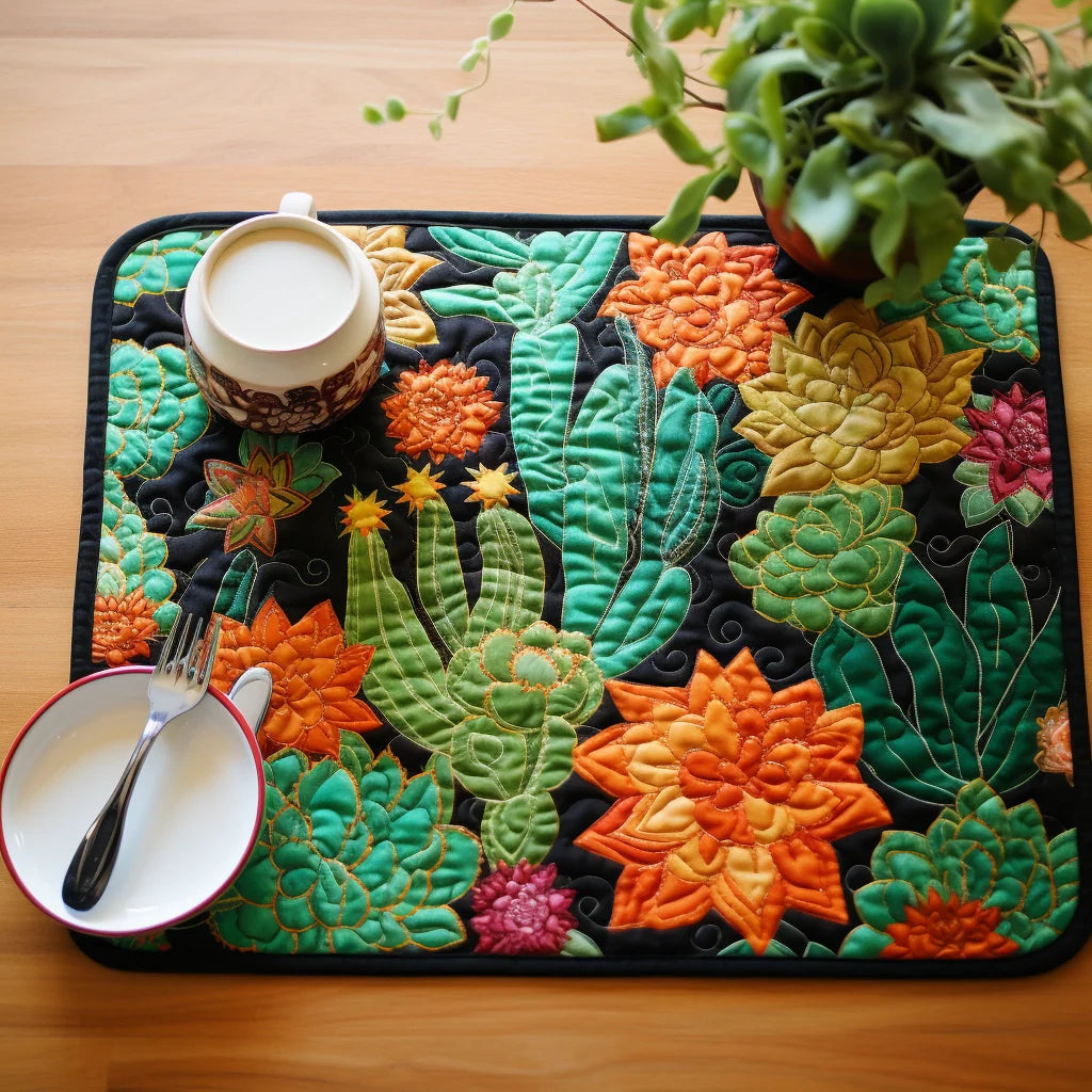 Cactus Quilted Placemat Floral Placemats Great Gifts For Mom