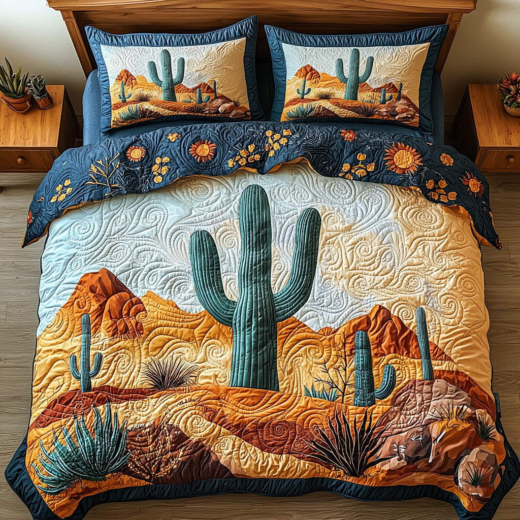 Cactus Ridge Quilted Bedding Set Holiday Duvet Covers Cactus Themed Birthday Presents