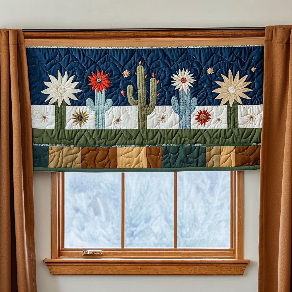 Cactus Star Garden Quilted Valance Kitchen Curtain Xmas Gifts For Father In Law
