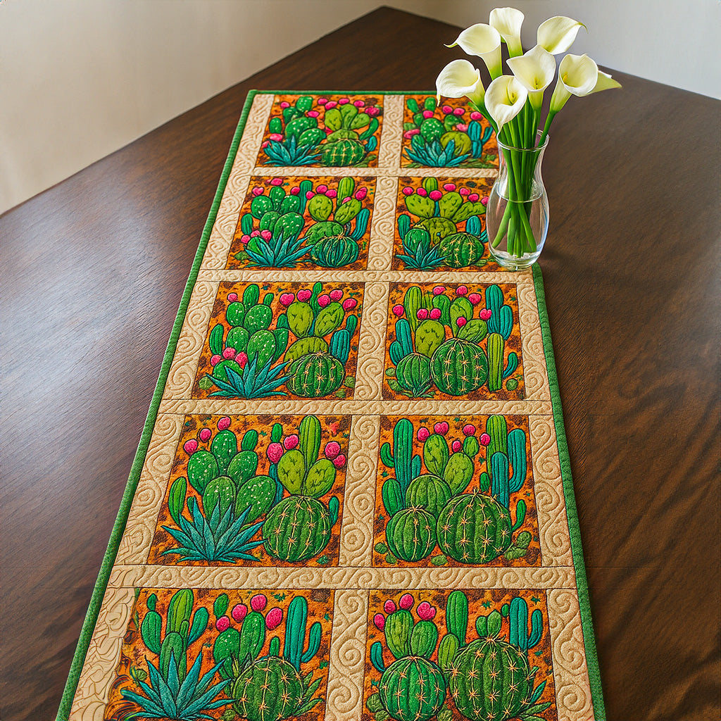 Cactus Symphony Quilted Table Runner Dining Table Ideas Best Unique Cactus Gifts