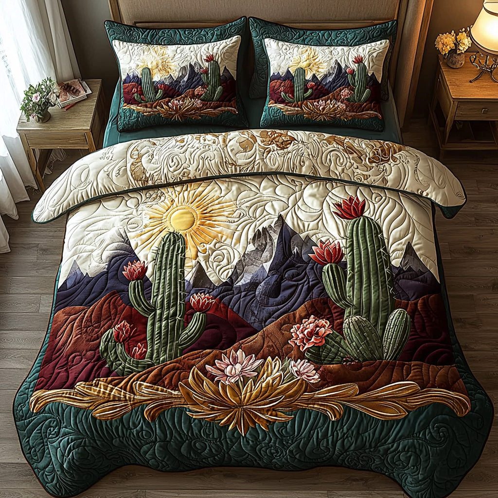 Cactus Trail Quilted Bedding Set Best Comforter Sets Best Cactus Gifts Plant