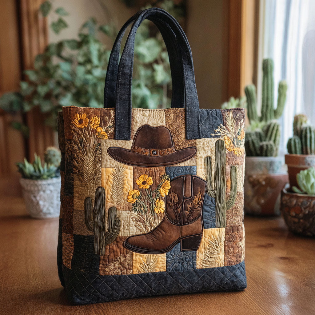 Cactus Trail Quilted Tote Bag Presents For Cow Lovers