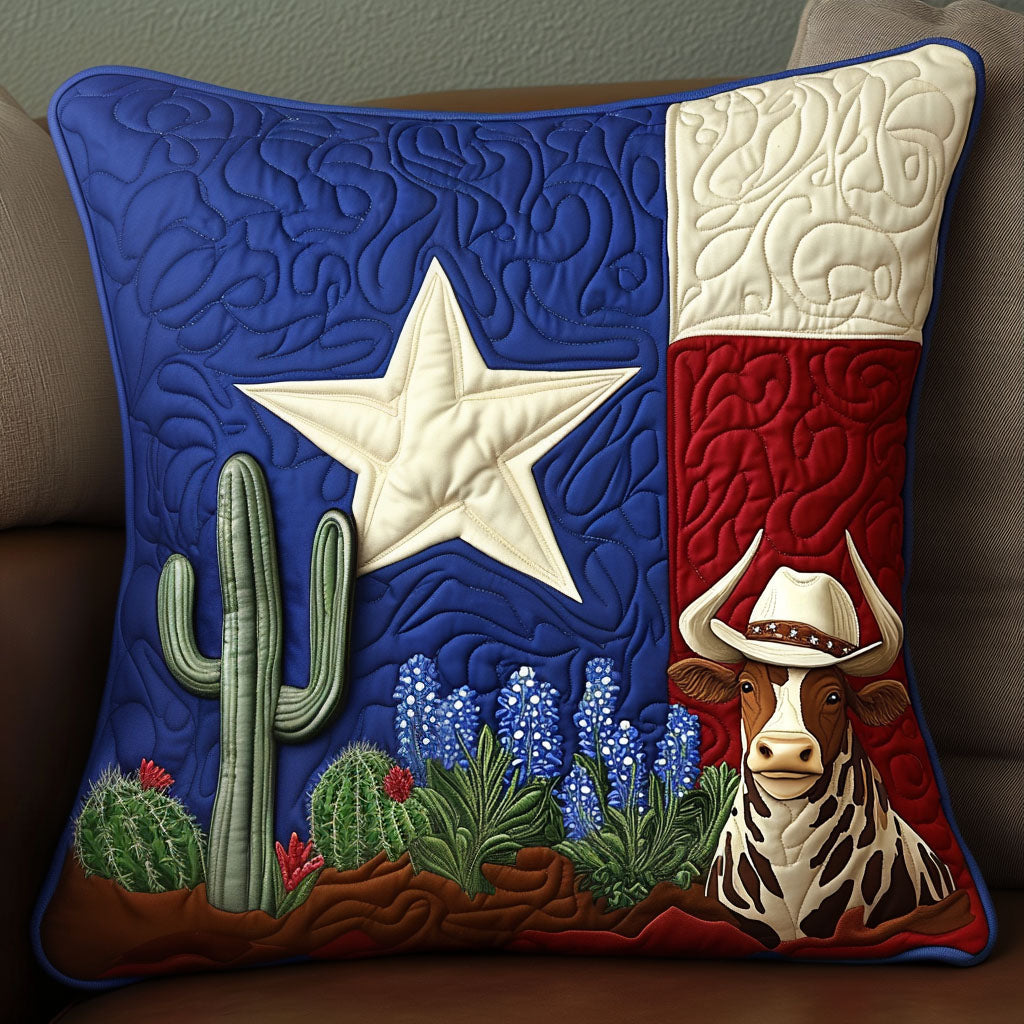 Cactus Trails Quilted Pillow Case Home Decor Pillow Covers Texas Gifts For Men