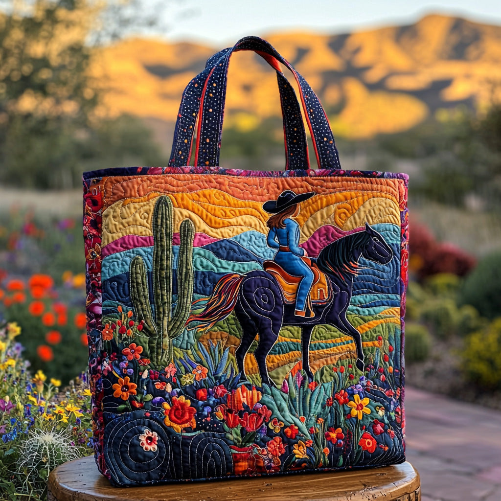 Cactus Valley Quilted Tote Bag Gifts For Highland Cow Lovers