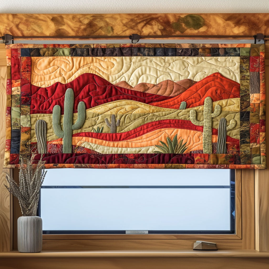 Cactus Valley Quilted Valance Christmas Entryway Decor Best Cactus Gifts