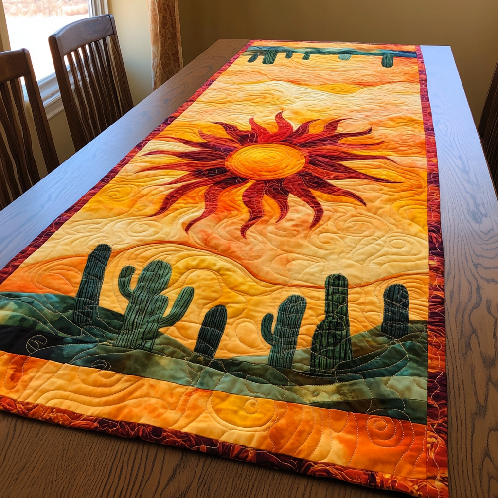 Cactus Whisper Quilted Table Runner Dining Room Table Decor Ideas Cactus Themed Gifts