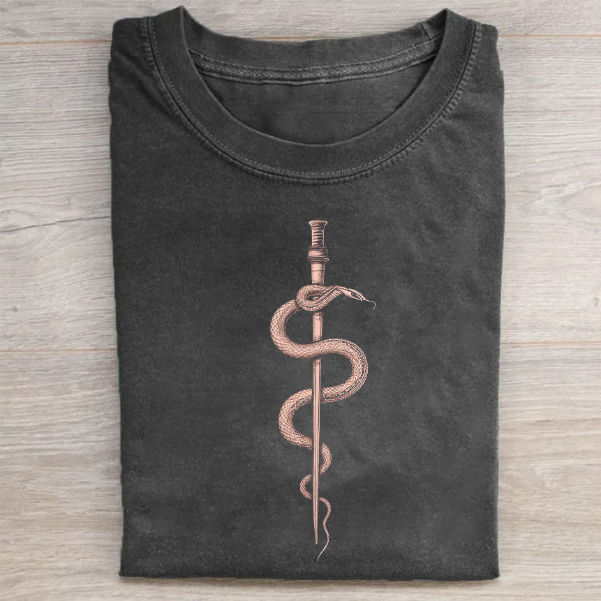 Caduceus Snake Symbol Graphic T-Shirt Medical Merch Best Gift For Doctors And Nurses