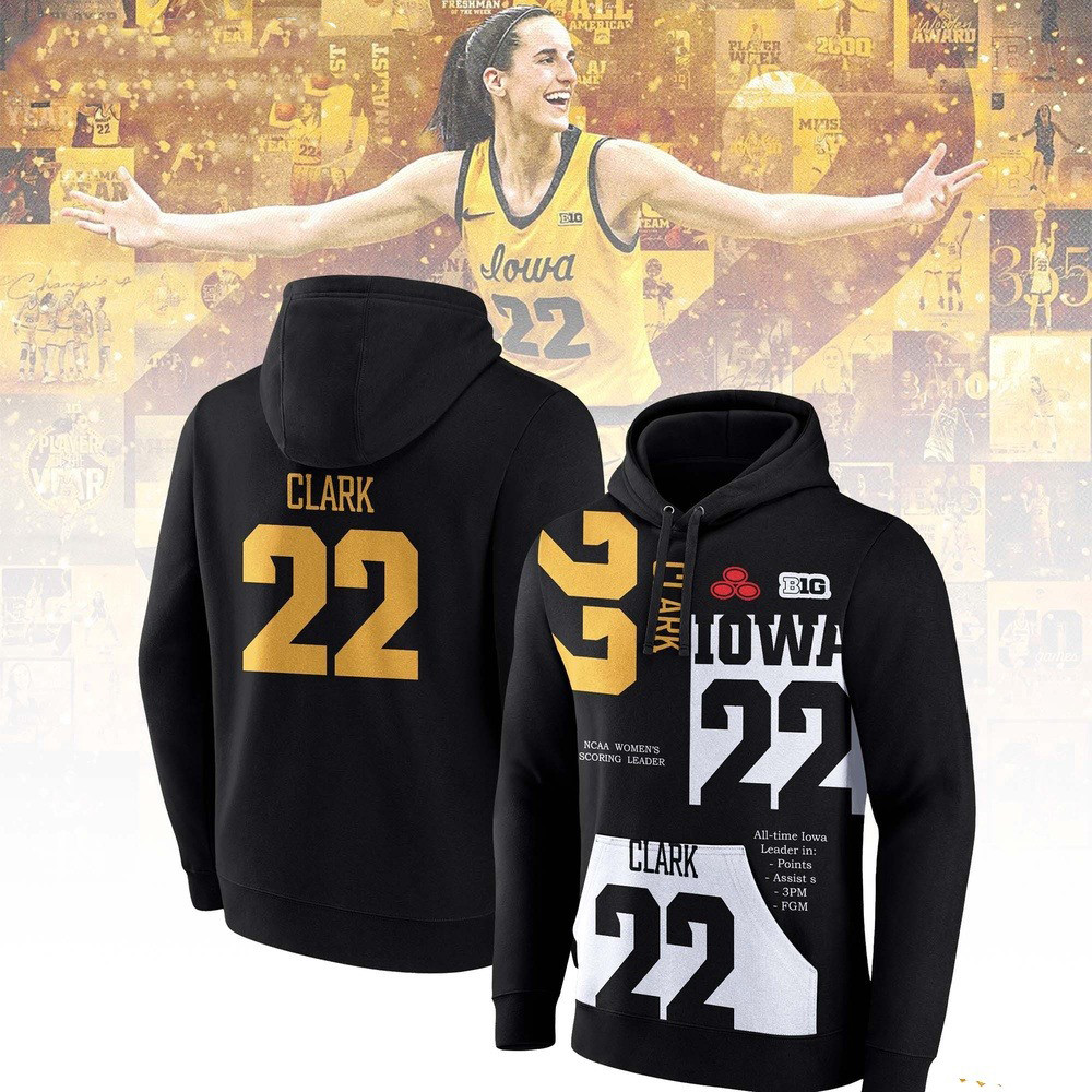 Caitlin Clark Iowa Hawkeyes NCAA All-Time Leading Scored Hoodie Cool Gifts For Basketball Fans