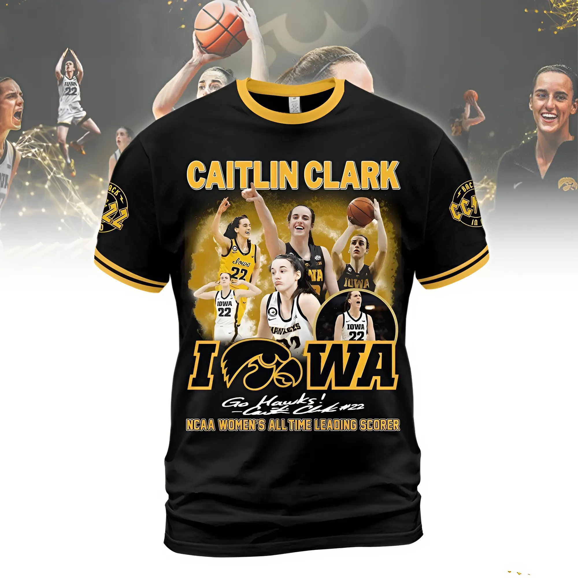 Caitlin Clark Iowa Hawkeyes NCAA All Time Leading Scorer T-Shirt Fan Gift Idea