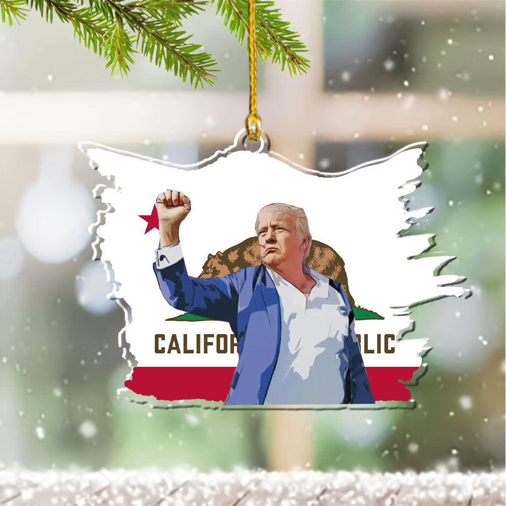 California for Trump 2024 Ornament Shape Donald Trump Fight Ornament for Christmas