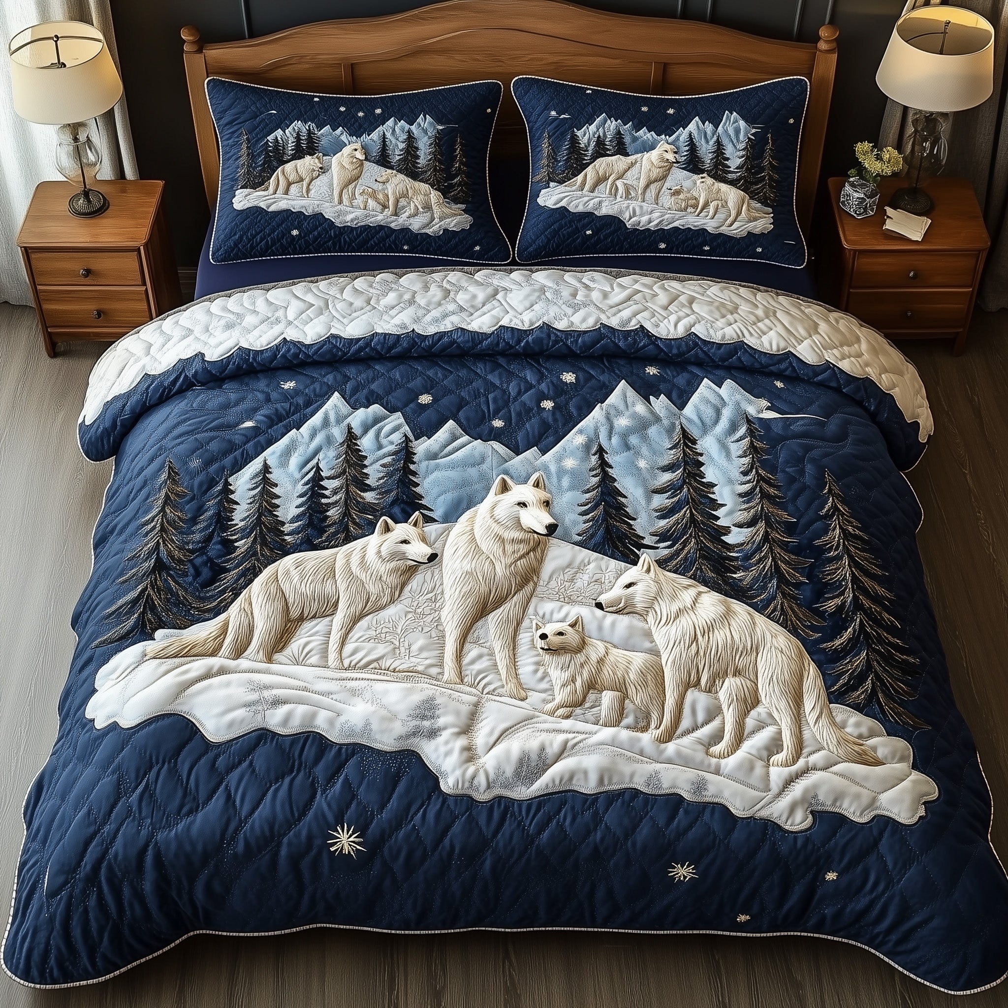 Call from the North Quilted Bedding Set Duvet Cover Bed Sheet Great Wolf Lover Gift Ideas