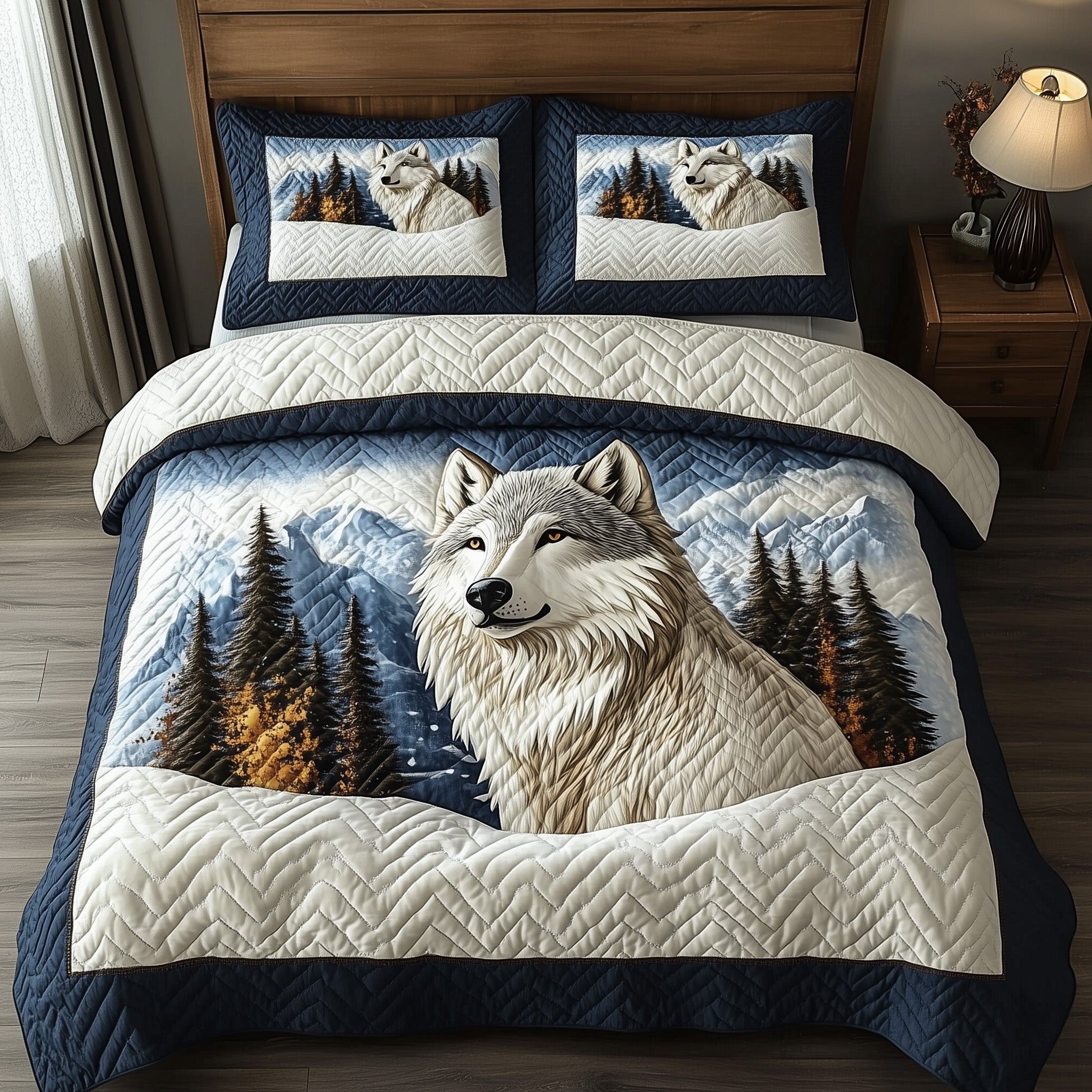 Call from the North Quilted Bedding Set Duvet Cover Bed Sheet Presents For Wolf Lovers
