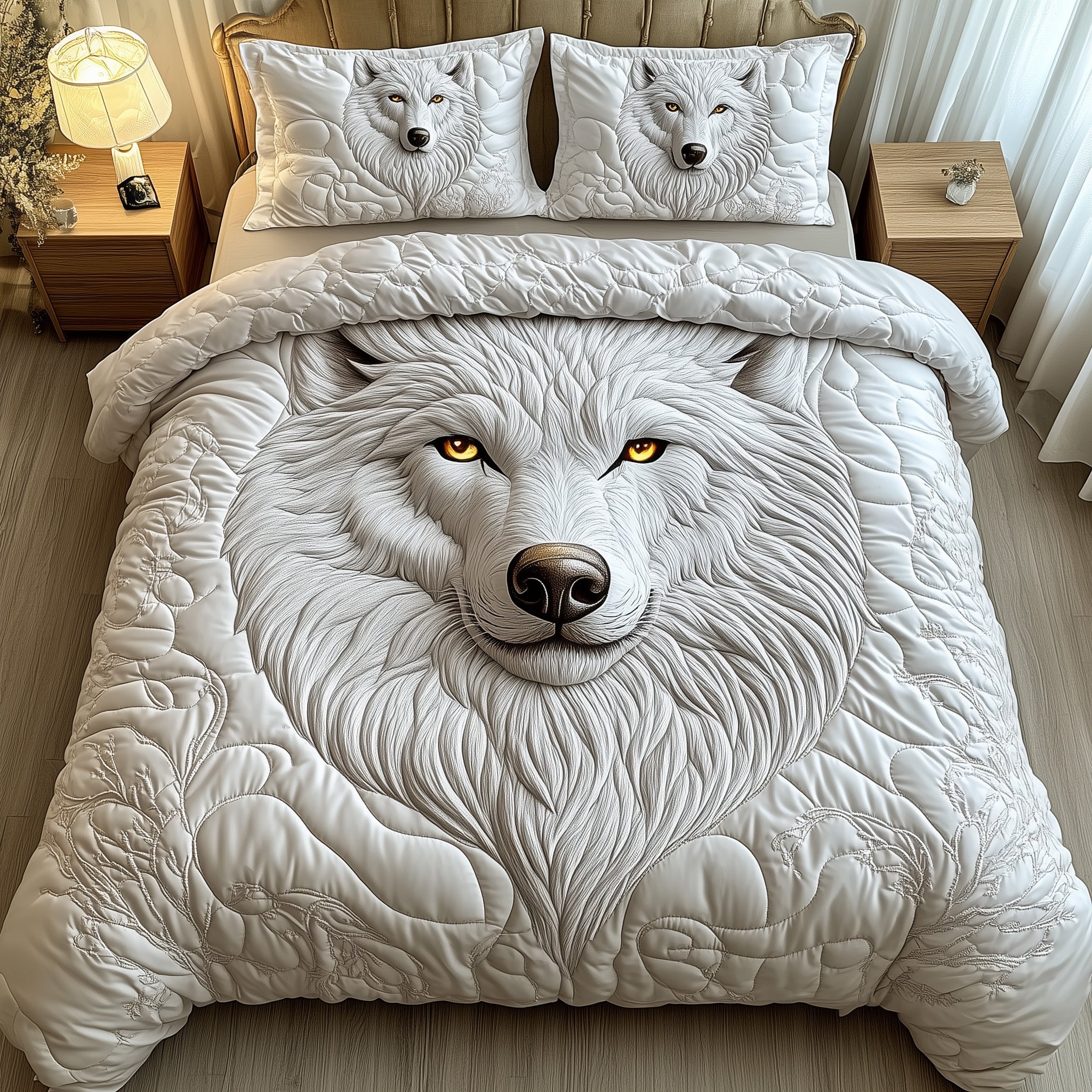 Call from the North Quilted Bedding Set Duvet Cover Bed Sheet Wolf Themed Gifts