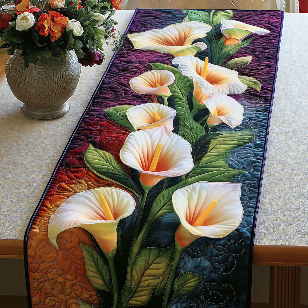 Calla Lily Rainbow Quilted Table Runner Dining Table Ideas Gifts For Lily Lovers